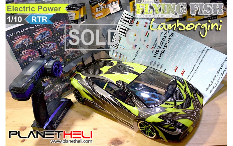 HSP RC Drift Car Flying Fish 4wd FULL Propo 1/10 Scale Ready To Run Lambo Green